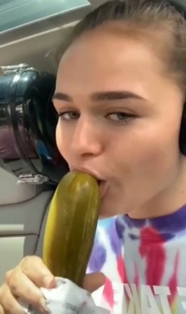 Megnutt02 eating pickle Video